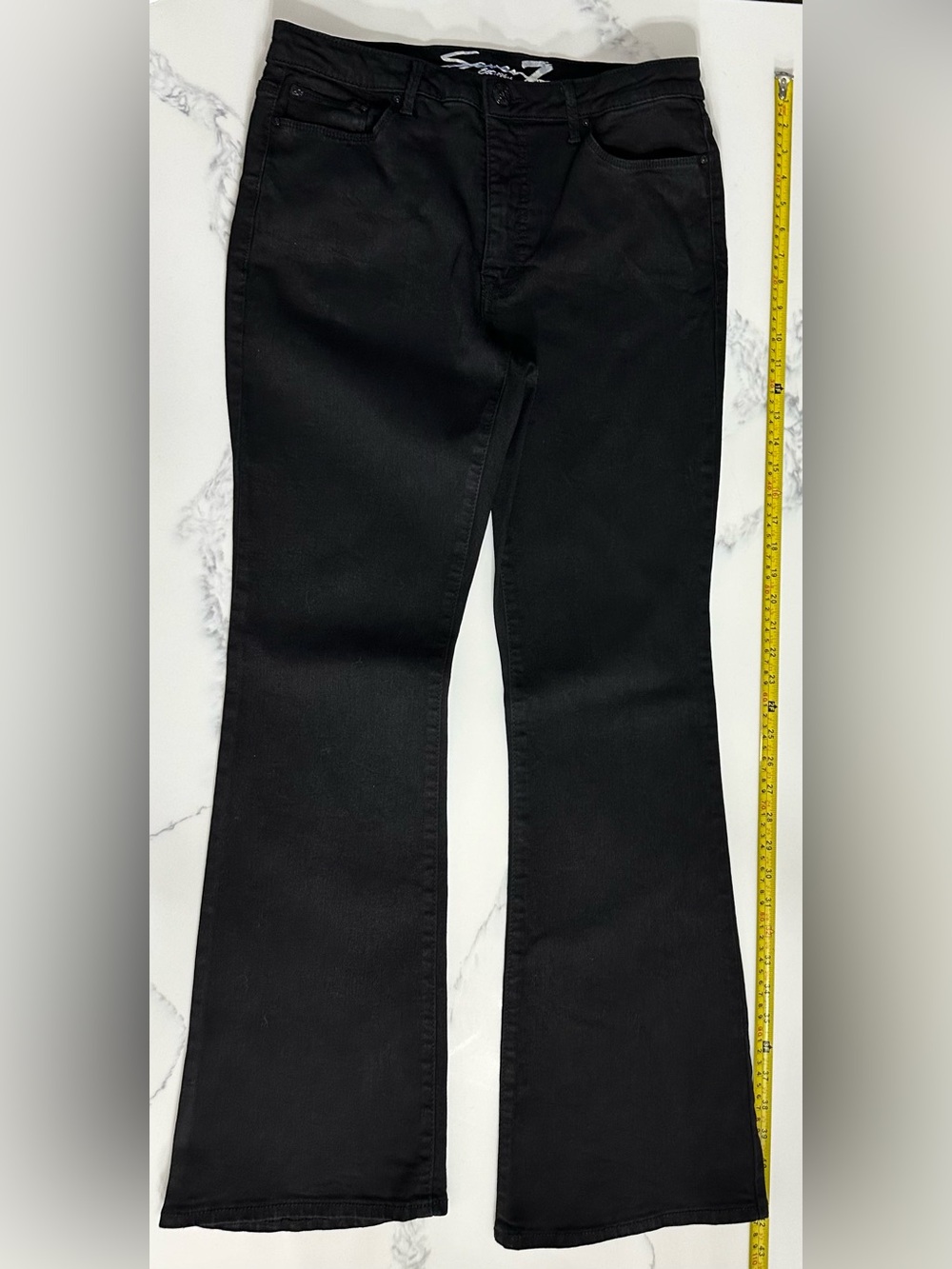 Seven7 Flared Slim Leg Jeans Black Size 12